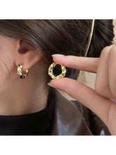 1pc Metallic Circle Shaped Earring, Gold Color