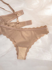 2pcs/Set Seamless Solid Color Everyday Lingerie Set