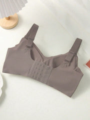 Simple Comfortable Sports Bras For Women, Wire-Free Solid Color Underwire Bras - Removable Padding