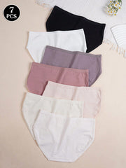 7pcs/Set Solid Color Bowknot Briefs