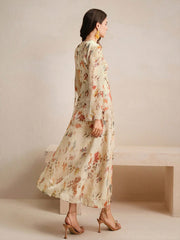 Floral Print Long Sleeve Vacation Style Elegant Dress