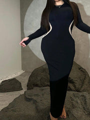 Contrast Panel Bodycon Dress