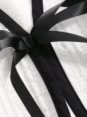 Contrast Binding Tie Front Crop Jacket