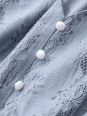 French Lace V-Neck Waisted High-End Slim Fit Midi Dress