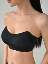 Removable Transparent Strap Bandeau Wireless Bra - Removable Padding