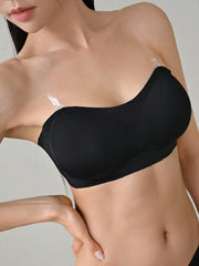 Removable Transparent Strap Bandeau Wireless Bra - Removable Padding