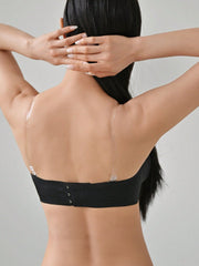Removable Transparent Strap Bandeau Wireless Bra - Removable Padding