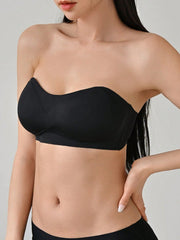 Removable Transparent Strap Bandeau Wireless Bra - Removable Padding