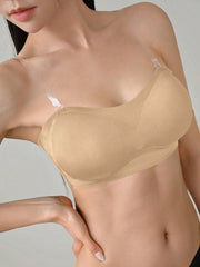 Removable Transparent Strap Strapless Wireless Bra - Removable Padding