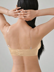 Removable Transparent Strap Strapless Wireless Bra - Removable Padding