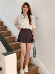 Vertical Stripe Batwing Sleeve Shirt