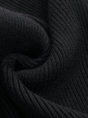 Women's Elegant Fitted Patchwork Ruffled Fishtail Sweater Dress