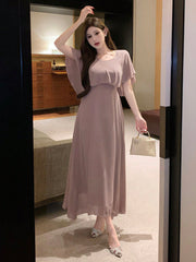 Shein DAZY Women's Elegant Solid Color Long Dress