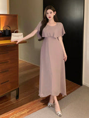 Shein DAZY Women's Elegant Solid Color Long Dress