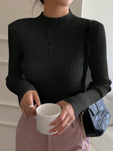 Women's Stand Collar Long Sleeve Sweater Pullover