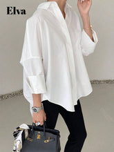 Long Sleeve Baggy Office Outfits For Women Work Tops