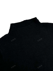 Elegant Ladies' Simple Port Style Turtleneck Cable Knit Midi Sweater Dress