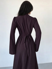 Elegant Solid Color Pullover Short Sleeve Minimalist Loose Fit Dress