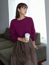 Solid Asymmetrical Neck Drop Shoulder Sweater