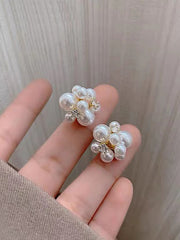 Faux Pearl Decor Stud Earrings