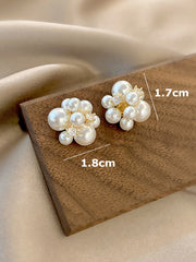 Faux Pearl Decor Stud Earrings