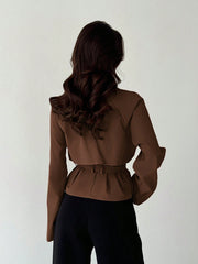 Three-Dimensional Pocket Belt Women's Thin Windbreaker Jacket