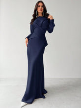 Women's Elegant Apricot Satin Asymmetric Hem Satin Skirt