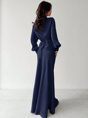 Women's Elegant Apricot Satin Asymmetric Hem Satin Skirt