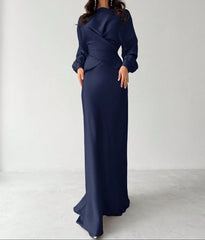 Elegant Satin Asymmetric Hem Satin Skirt