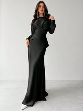 Elegant 2 pc Satin Asymmetrical Hem Skirt & Top set