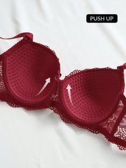 Floral Lace Underwire Bra & Panty Lingerie Set