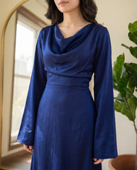 Long Dress with Flare Sleeves And A-Line Flowy Skirt
