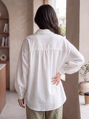 Casual Loose Long Sleeve Collared Shirt