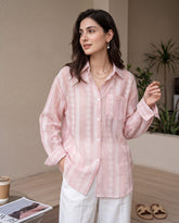 Casual Embroidered Jacquard Blouse