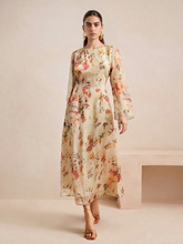Floral Print Long Sleeve Vacation Style Elegant Dress