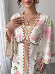 Floral Print Elegant Long Sleeve Dress