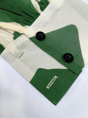 Women's Fashion Commuting Contrast Color Print Lantern Sleeve Blouse