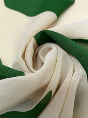 Women's Fashion Commuting Contrast Color Print Lantern Sleeve Blouse