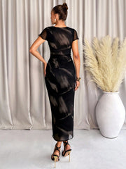 Women's Fashionable Printed Short Sleeve Dress