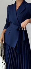 Casual And Versatile Elegant Commuting Dress With A Patchwork Suit Collar