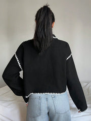 Contrast Color Cropped Jacket