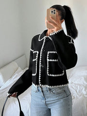 Contrast Color Cropped Jacket