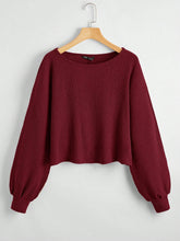 Drop Shoulder Ribbed Knit Tee