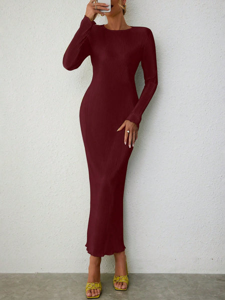 SHEIN Essnce Solid Ribbed Knit Bodycon Dress – WearWest
