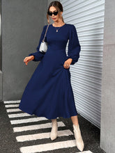 Women Fall Plain Simple Everyday Long Sleeve Summer Dress