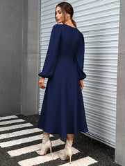 Women Fall Plain Simple Everyday Long Sleeve Summer Dress