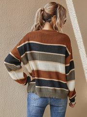 Striped Pattern Oversized Sweater