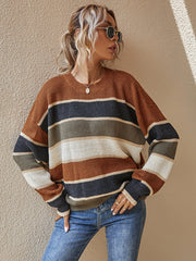 Striped Pattern Oversized Sweater