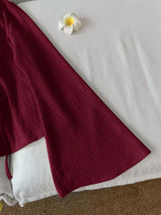 Casual Solid Color Tie Flare Sleeve Top