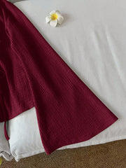 Casual Solid Color Tie Flare Sleeve Top
